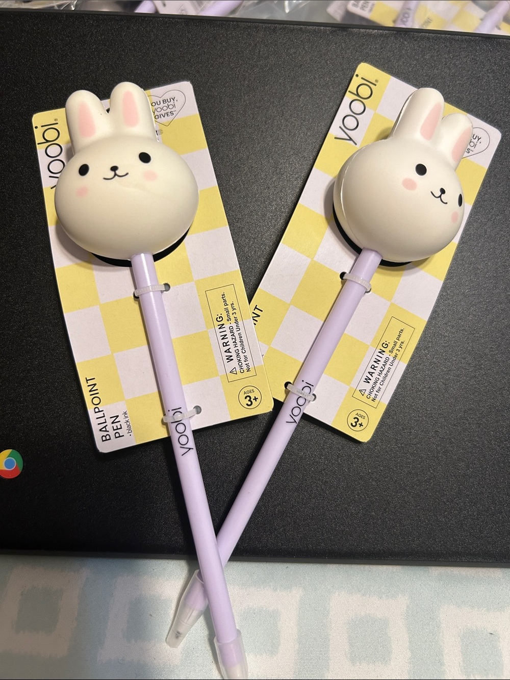 Yoobi Lavender Bunny Topper Ballpoint Pens